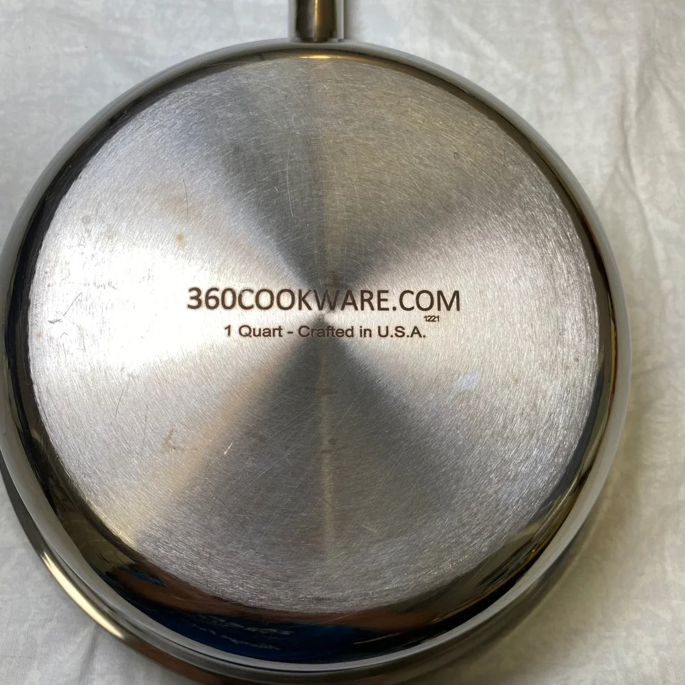360 Cookware 1 Qt Stainless Steel Saucepan USA Waterless Cookware No Lid
